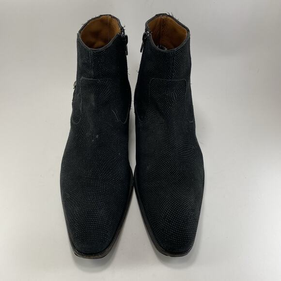 Mezlan Spain Black Suede Jodhpur Chelsea Boots Buckle Detailed Mens Size 10 M